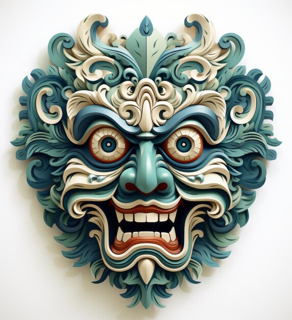 Spooky barong leak mask isolated on plain background