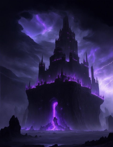 Photo spooky dark magic world castle halloween theme castle generative ai