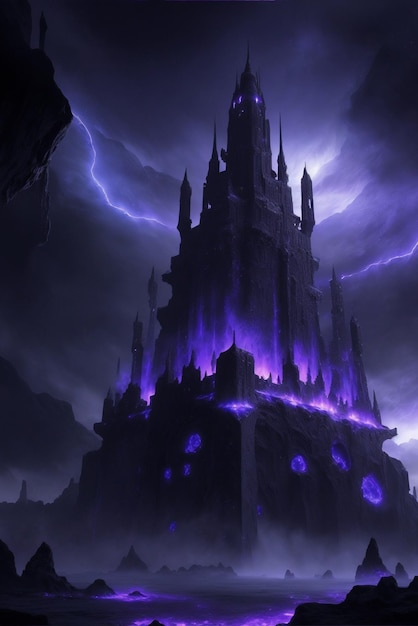 spooky dark magic world kasteel halloween thema kasteel generatieve ai