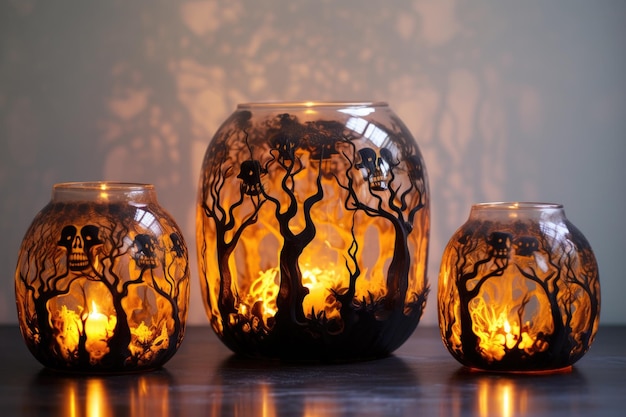Spooky diy halloween pompoen lantaarns