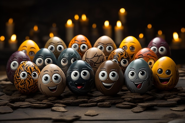 Foto spooky egg delight celebrazione di halloween con uova di halloween