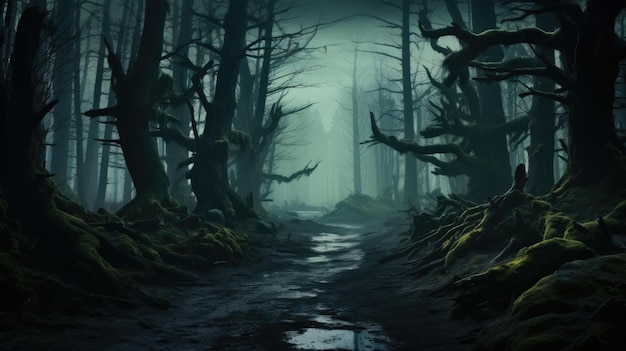 Spooky forest background