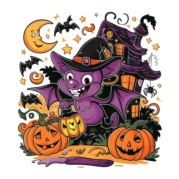 spooky fun and whimsical halloween tshirt design