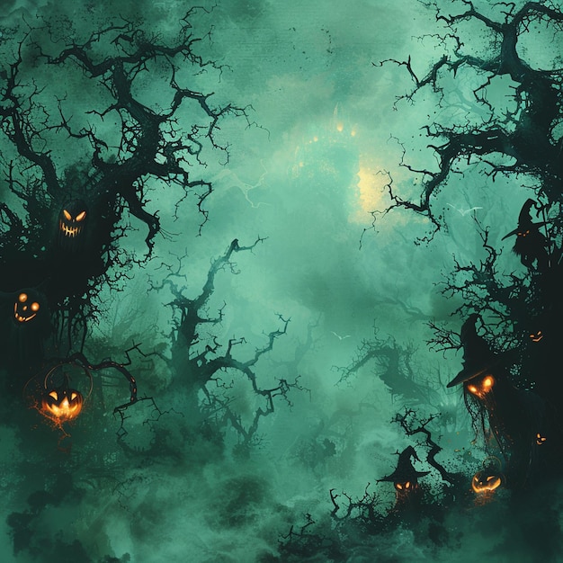 Foto spooky halloween achtergrond groene kleur