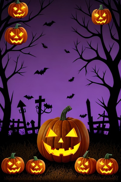 Spooky halloween background featuring pumpkins festive spirit