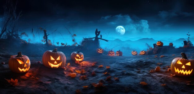 Spooky Halloween Background Illustration AI GenerativexA