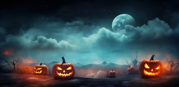 Spooky Halloween Background Illustration AI GenerativexA