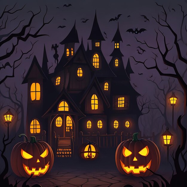 Spooky halloween background illustration generated by AI