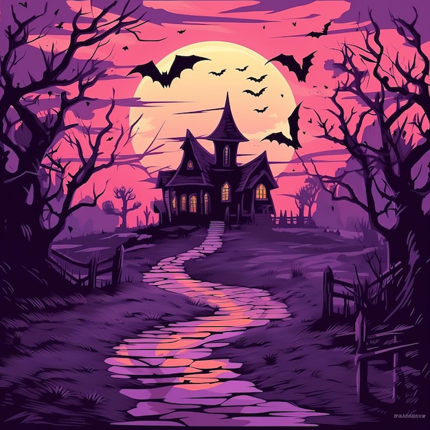 spooky halloween background illustration