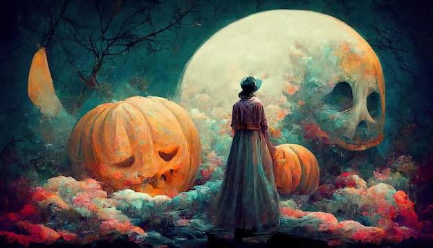 Spooky Halloween droom concept kunst illustratie