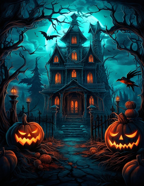 Spooky halloween house creepy halloween mansion