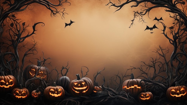 Spooky halloween night background