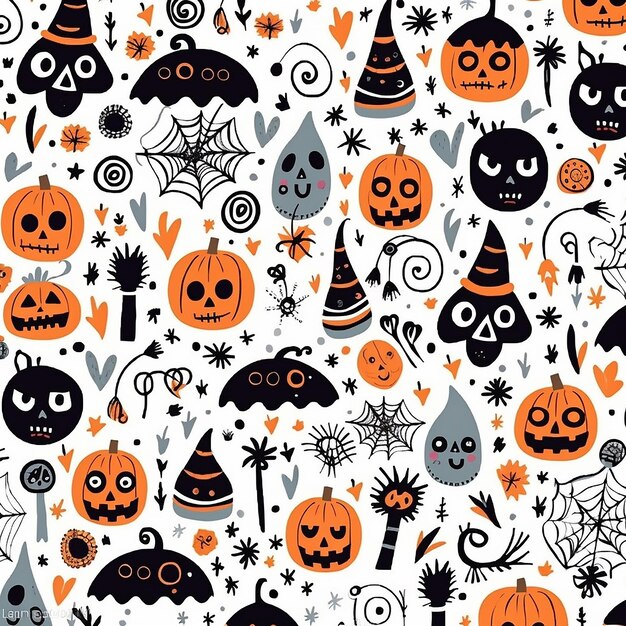 Photo spooky halloween pattern illustration