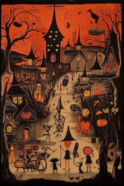 Spooky Halloween Postcard