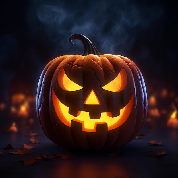 Spooky halloween pumpkin background
