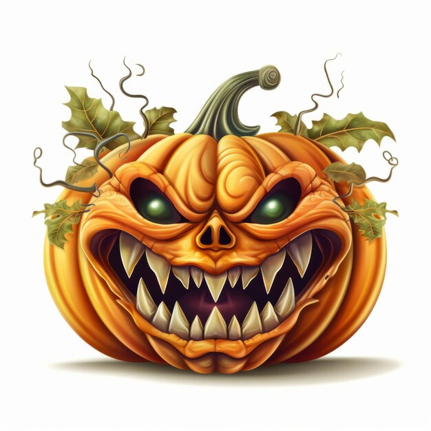 Spooky Halloween Pumpkin Exquisite Scary Cartoon Clipart in prachtig detail HD UltraDetailed