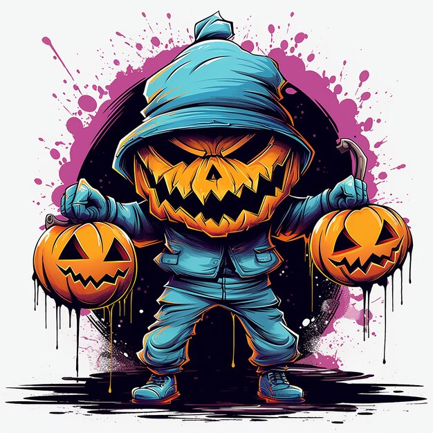 Spooky Halloween Pumpkin Man Clipart