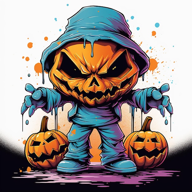 Spooky Halloween Pumpkin Man Clipart