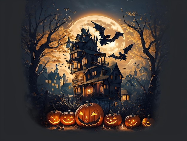 Spooky Halloween T-shirt Illustratie