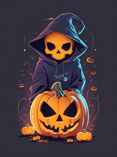 Spooky Halloween TShirt Designs Cute Skulls Pumpkin Hoodies and Adorable Ghost Stickers