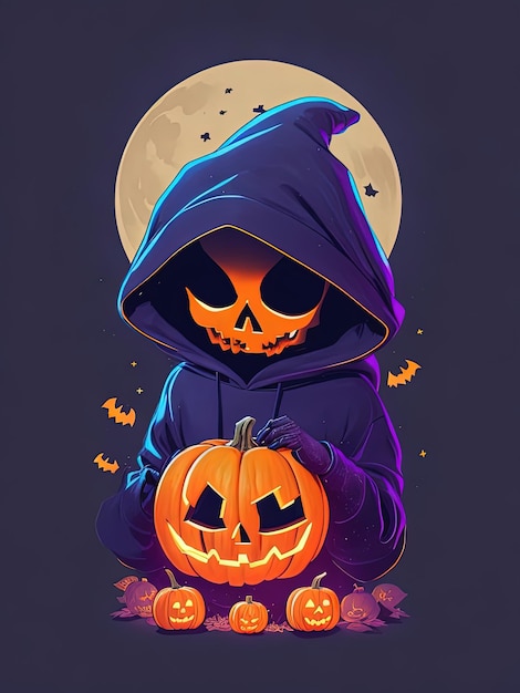 Жуткая футболка на Хэллоуин с милыми черепами, тыквенными толстовками и очаровательными наклейками с призраками