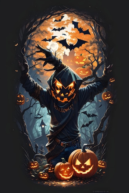 Spooky Halloween TShirt Illustration