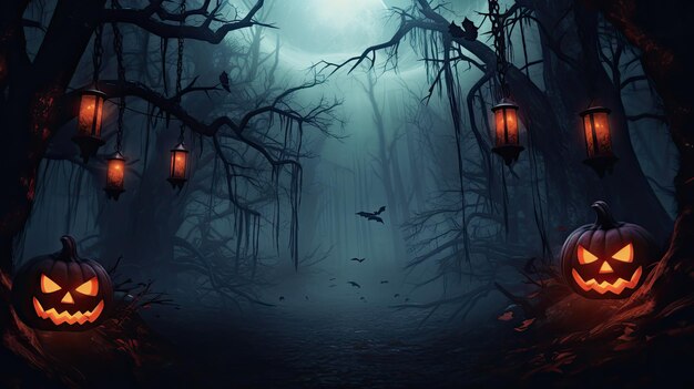 Spooky Halloweens background with copy space for Halloweens Day background
