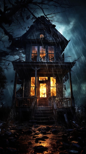 Photo spooky haunted design ideal for horror themes and halloween