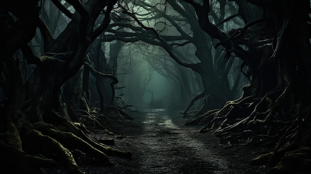 Spooky horror woods