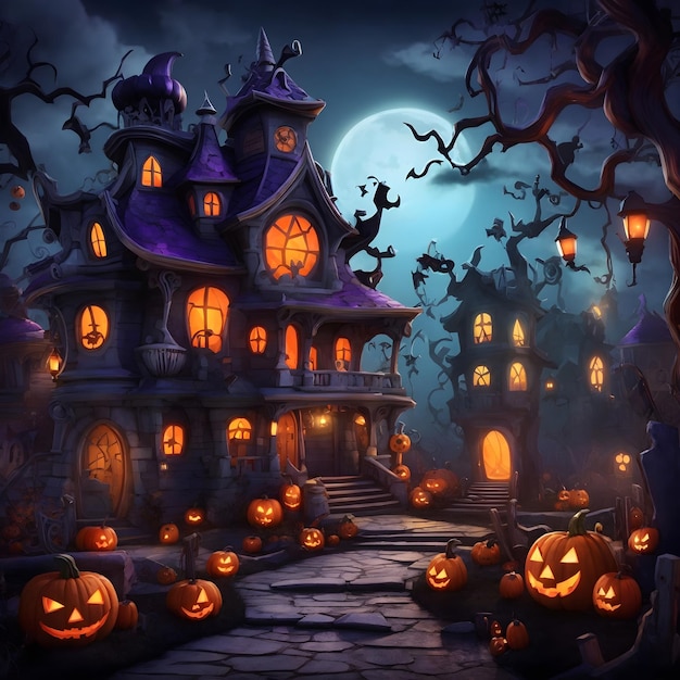 Spooky lekkernijen Halloween Cartoon fantasie achtergrond