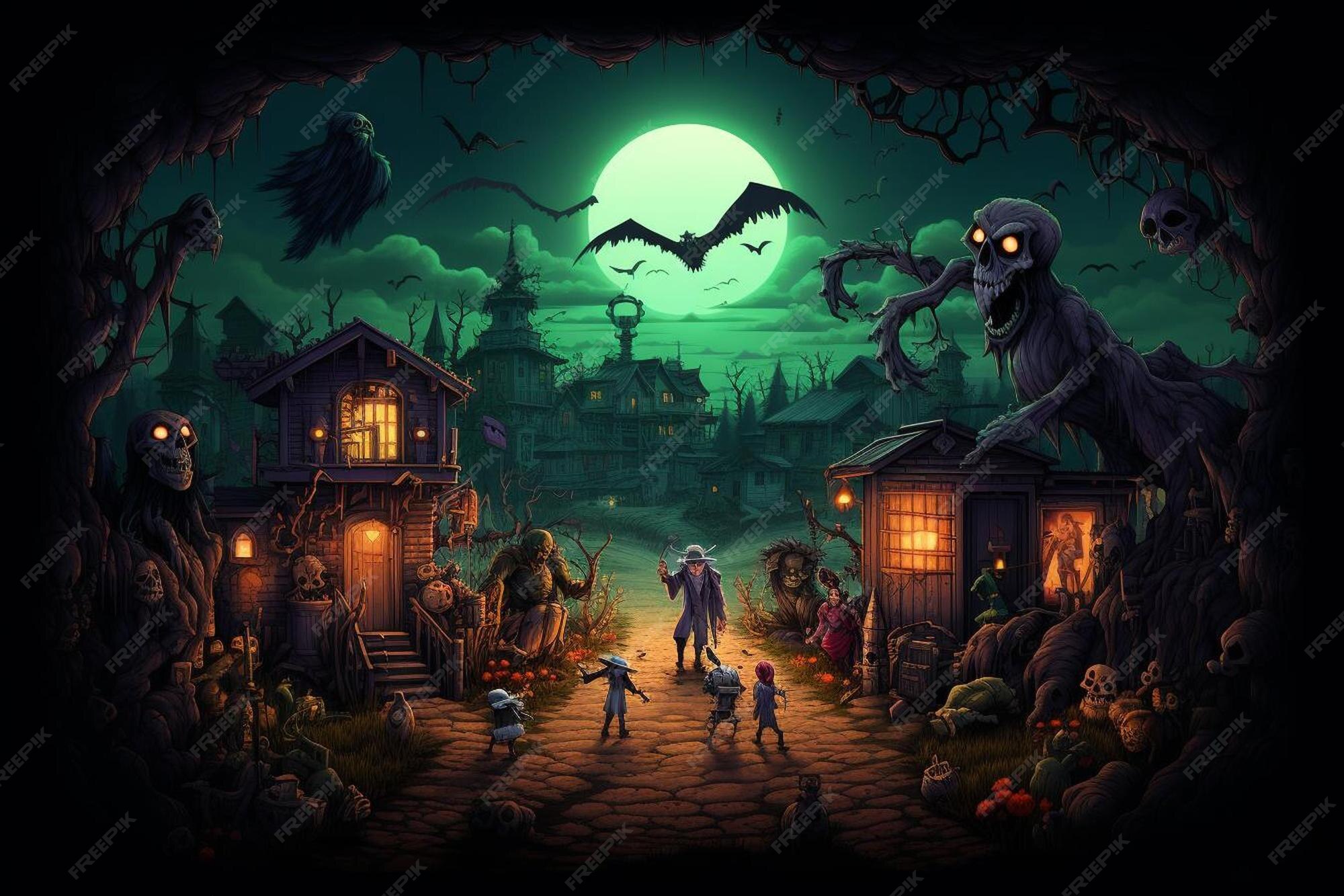 Premium AI Image A Spooky Scene Of A Scary House With A Full Moon In premium-ai-image-a-spooky-scene-of-a-scary-house-with-a-full-moon-in