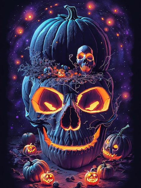 Spooky Skull Halloween Pumpkin Griezelig verrassing voor de nacht