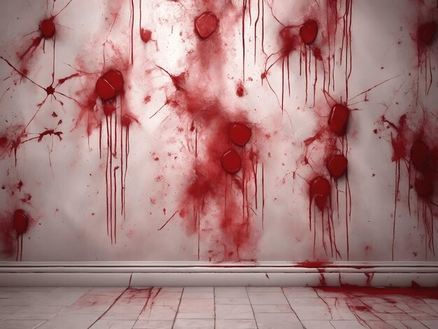 Photo spooky wall background wall are full of bloods stains and scratches