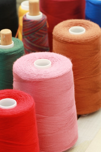 spools of colored thread