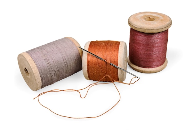spools of thread and needle
