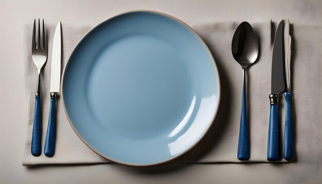 Photo a spoon and a bowl of soup are on a table