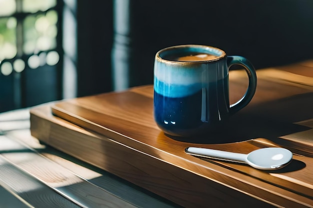 A spoon is on a table with a spoon.