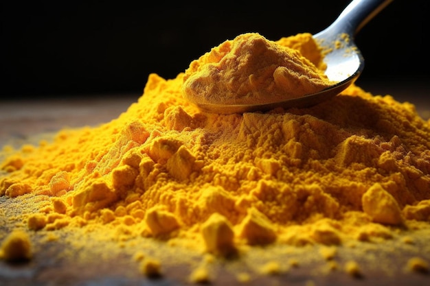 a spoon of orange powder is being used to make a difference.