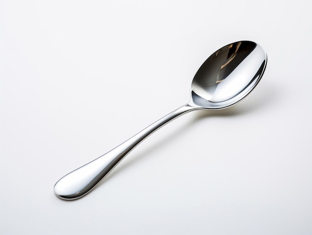 Spoon on white background generative AI