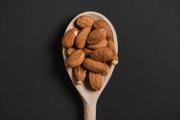 Spoon with almonds