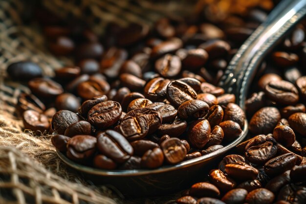 Spoon with Coffee Beans