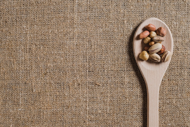 Spoon with yummy nuts