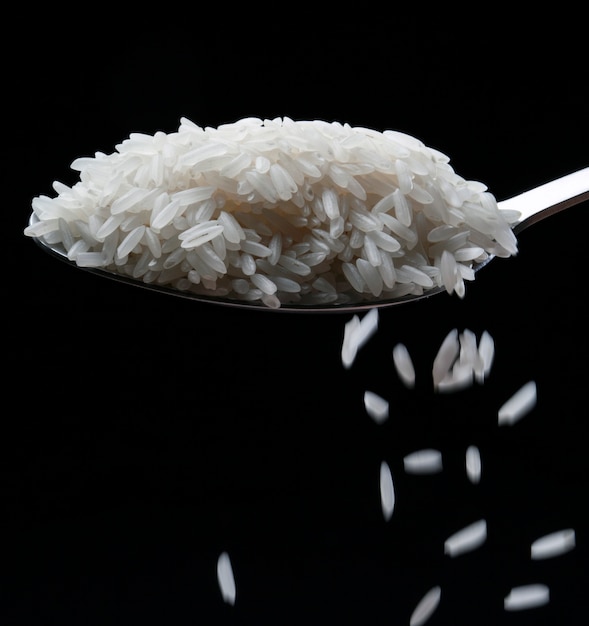 Spoonful of raw rice