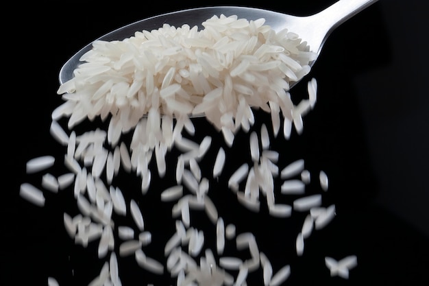 Spoonful of raw rice