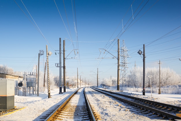 Spoorbaan tot wintermist