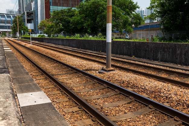 Spoorweg bij openlucht