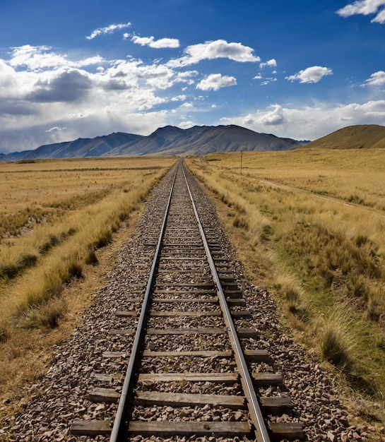Spoorweg op de altiplano Peru