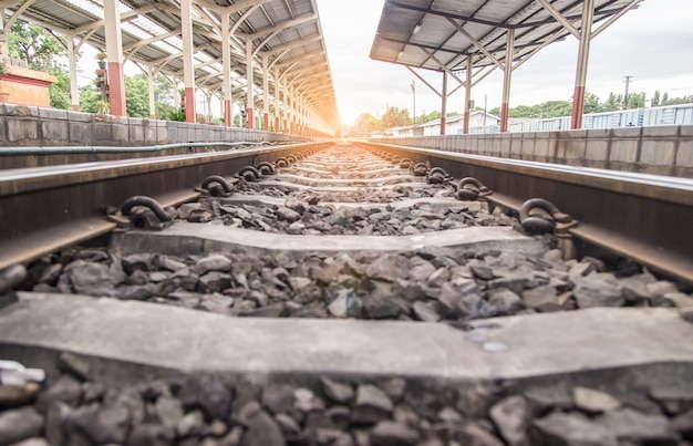 spoorweg op het platform