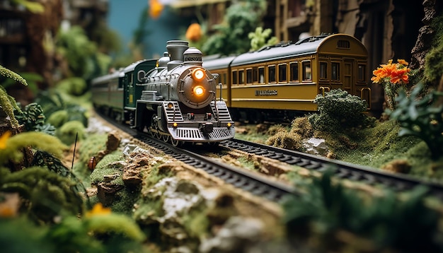 Foto spoorwegen diorama fotoshoot realistisch model