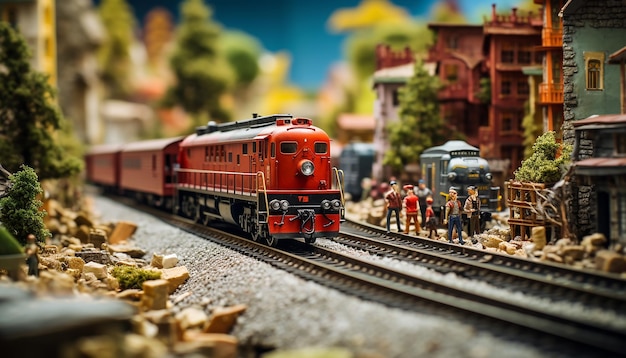 Foto spoorwegen diorama fotoshoot realistisch model